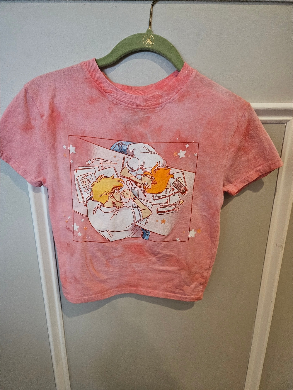 The Kiss Bet shirt web toon. Crop top coral size small. Never Worn. NWT